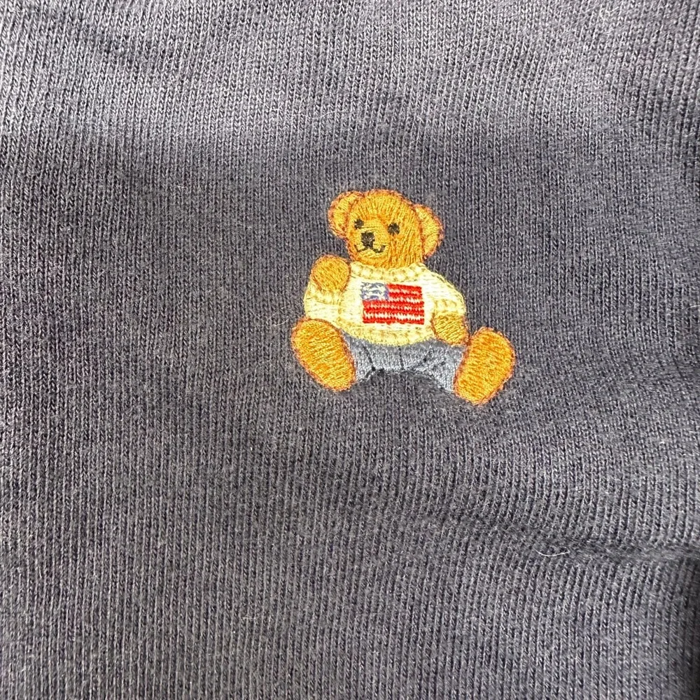 Ralph Lauren Polo Bear‎ Full Zip Hoodie Navy Blue Toddler 18M Flag Sweatshirt